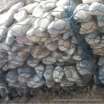 Panier de Gabion de mur enduit vert de PVC de vente chaude